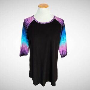 NWT Charlie’s Project Rainbow-Sleeve Pullover Top
